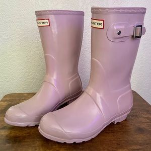 Hunter lilac short rain boot wellies